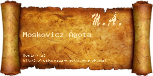 Moskovicz Ágota névjegykártya
