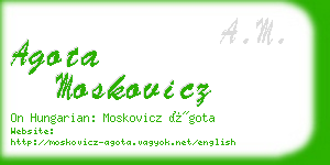 agota moskovicz business card